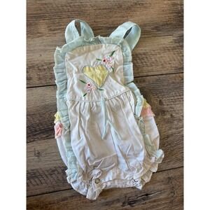 Vintage Style‎ Baby Girl Ruffle Sunsuit Bubble Romper Heart Floral Pastel 9M